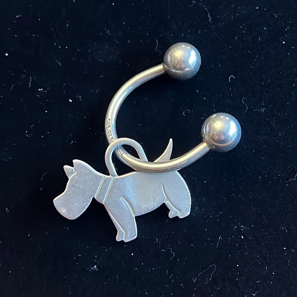 Tiffany & Co. Silver Scottie Dog Key Ring Charm